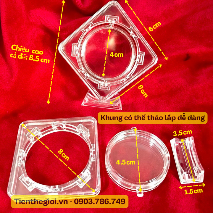 Khung Xoay Trưng Bày Xu Lưu Niệm Đồng PI Network