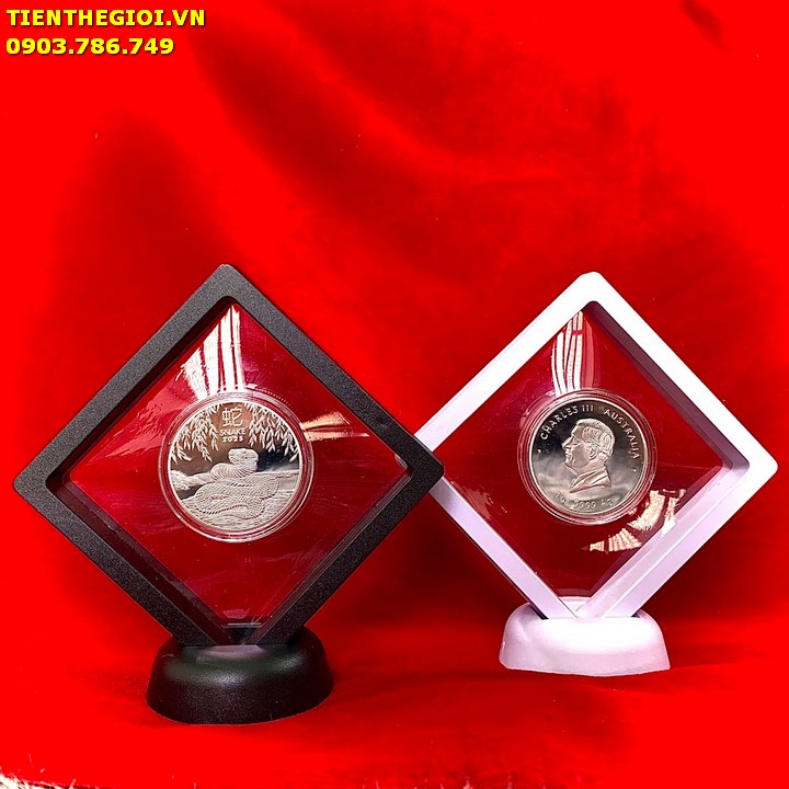 Khung Trưng Bày Xu Úc Hình Con Rắn Mạ Bạc