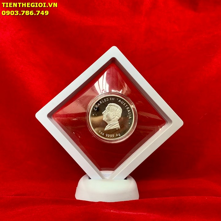 Khung Trưng Bày Xu Úc Hình Con Rắn Mạ Bạc