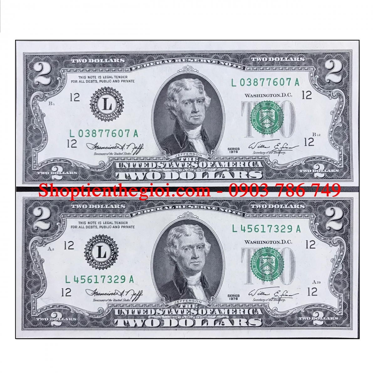 2USD 1976 mới 100% - USD006