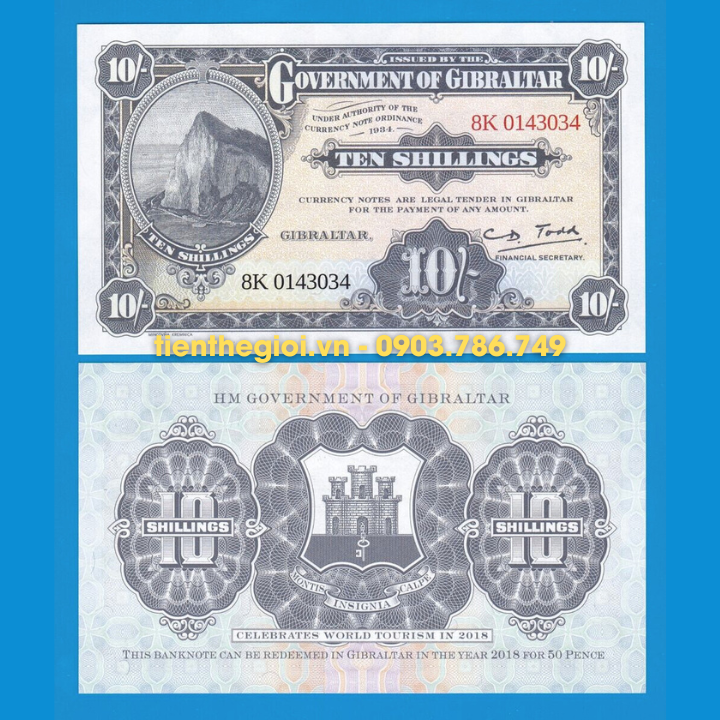 Gibraltar 10 Shilling 2018 UNC