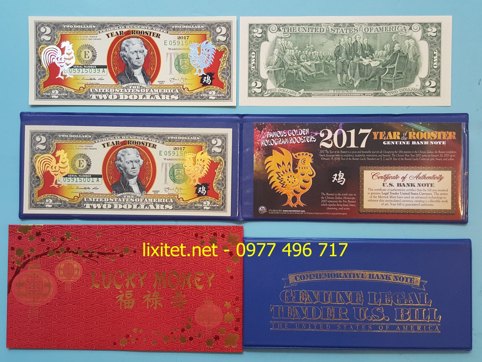 Tiền 2 USD hình con gà 2017 - TLX056