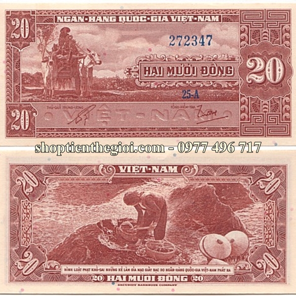 Tiền xưa Việt Nam 20 đồng năm 1955
