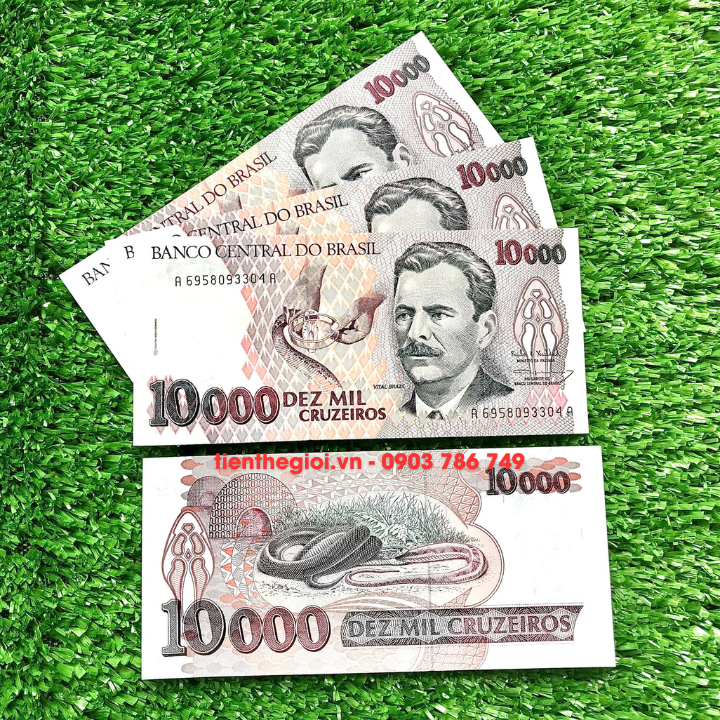 Tiền hình Con Rắn Brasil 10.000 Cruzeiros