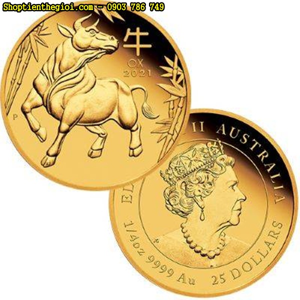 Xu Úc Hình Con Trâu Vàng Tặng Hộp Nhung - SP002454