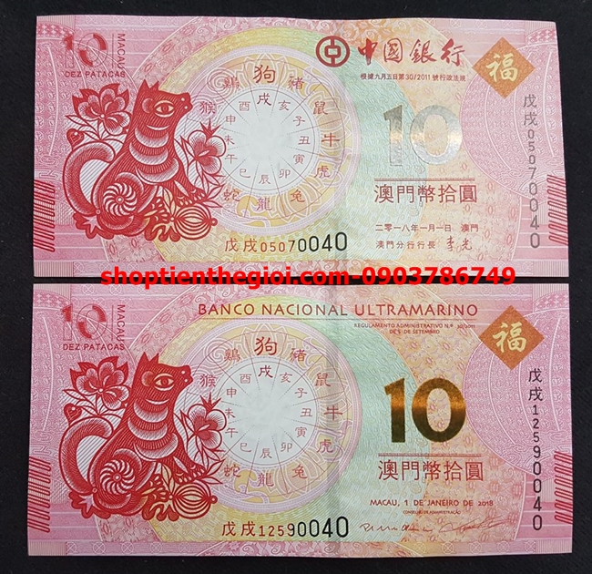10 dola macao con chó