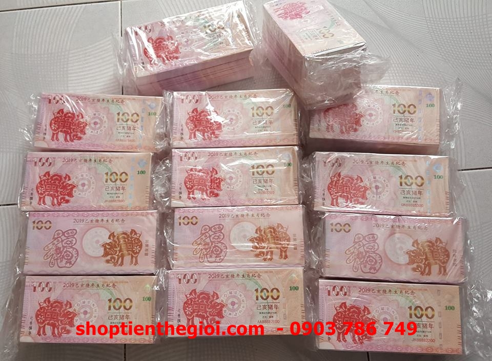 Tiền 100 dola macao hình con heo