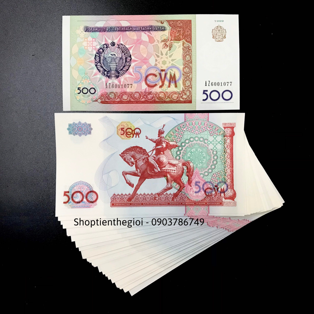 Uzbekistan 500 Sum 1999 UNC Mã Đáo - SP000369