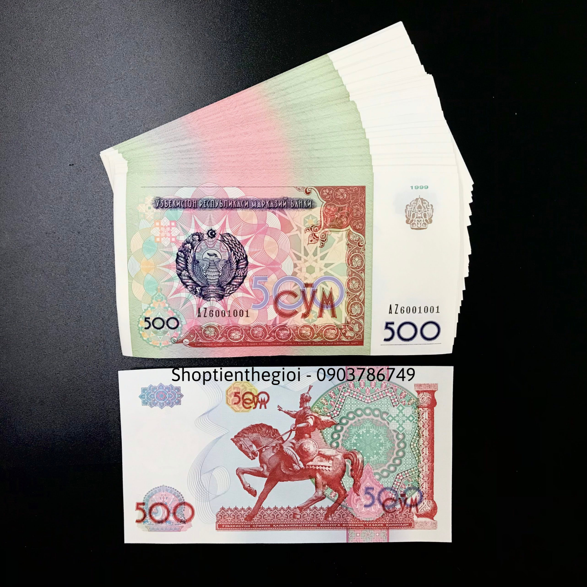 Uzbekistan 500 Sum 1999 UNC Mã Đáo - SP000369
