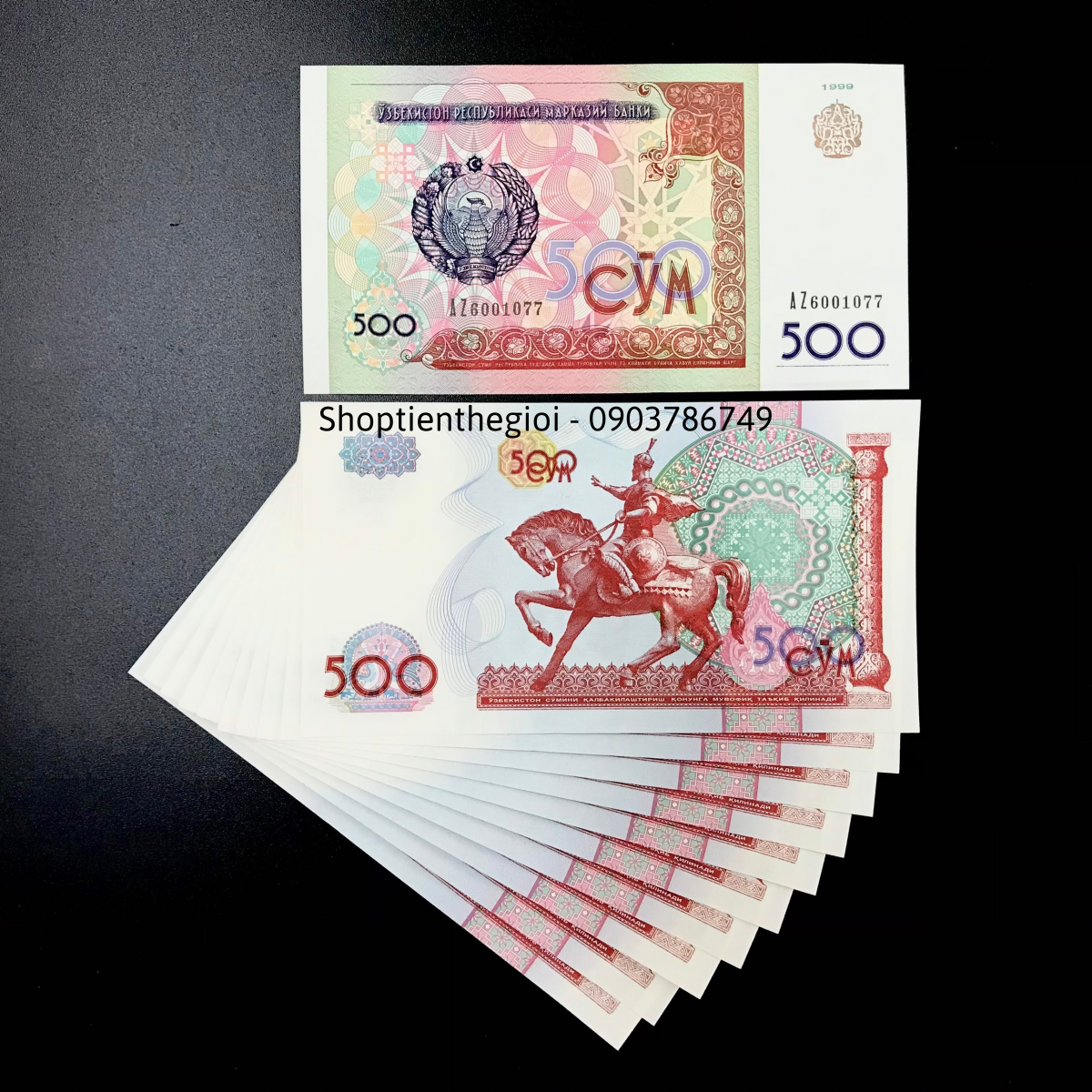 Uzbekistan 500 Sum 1999 UNC Mã Đáo - SP000369