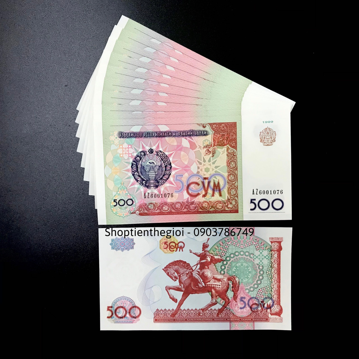 Uzbekistan 500 Sum 1999 UNC Mã Đáo - SP000369