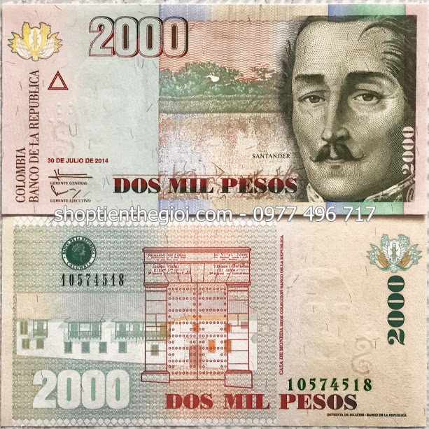 Colombia 2000 Pesos 2012 UNC