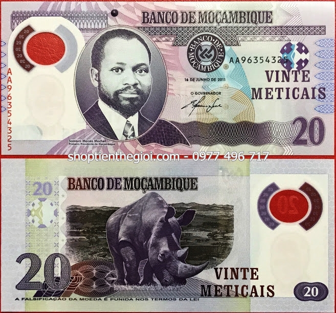 Mozambique 20 Meticai 2011 UNC Polymer