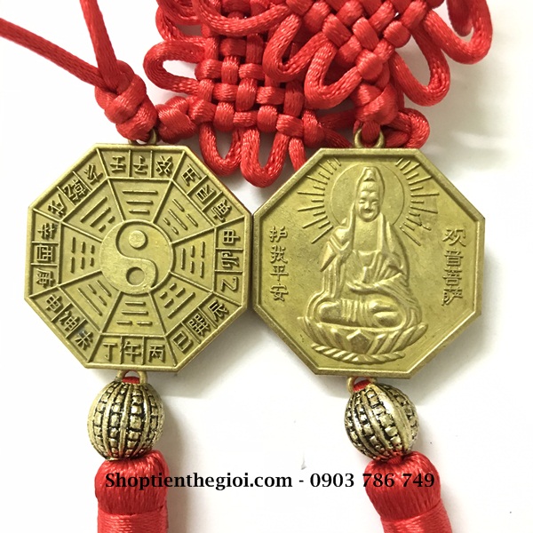 Dây treo phong thủy hình Bát Quái và Quan Âm Bồ Tát - SP005023