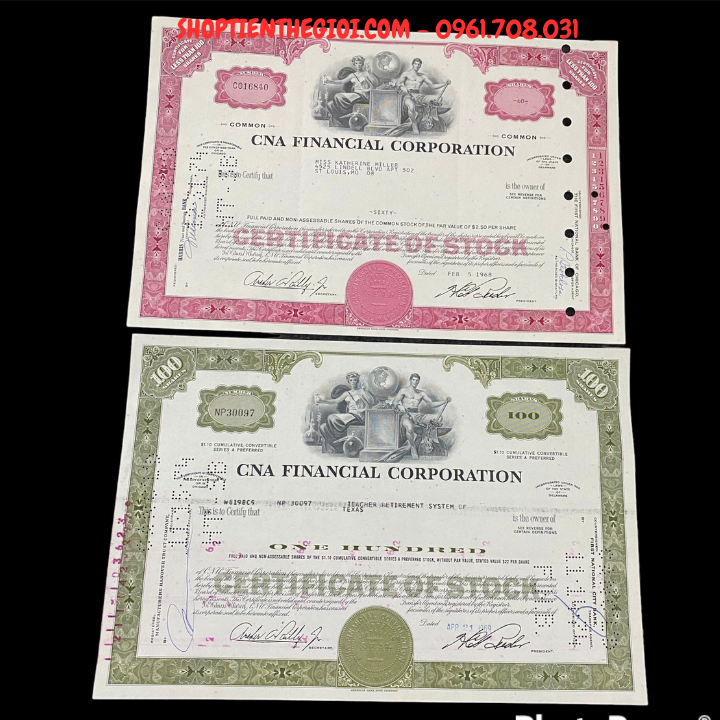 Chứng Nhận Cổ Phiếu Của Công Ty Mỹ