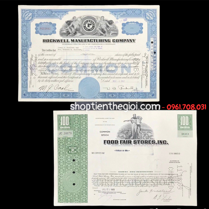 Chứng Nhận Cổ Phiếu Của Công Ty Mỹ