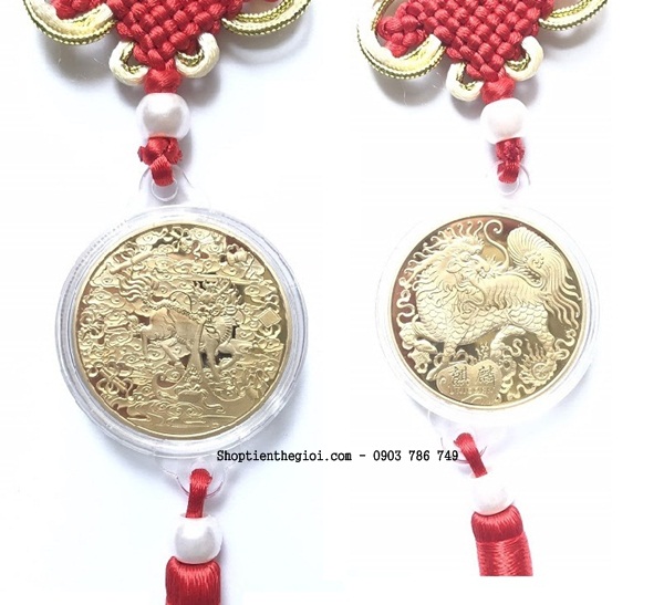 Dây treo may mắn xu hình con Lân - SP001140