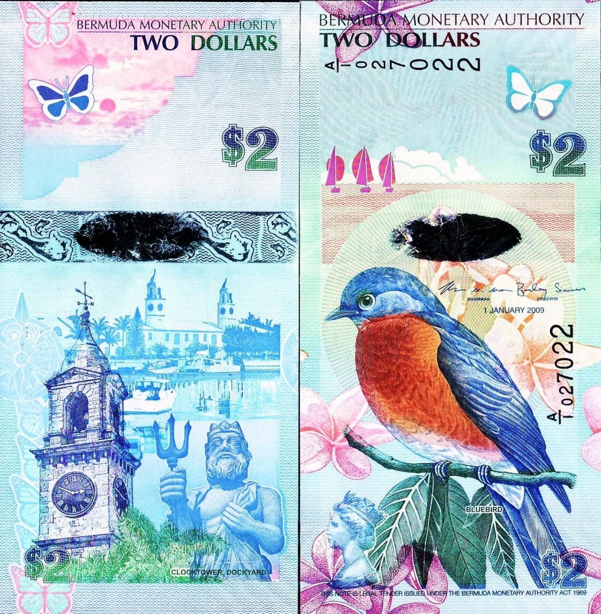 Bermuda 2 Dollar 2013 UNC Hybrid