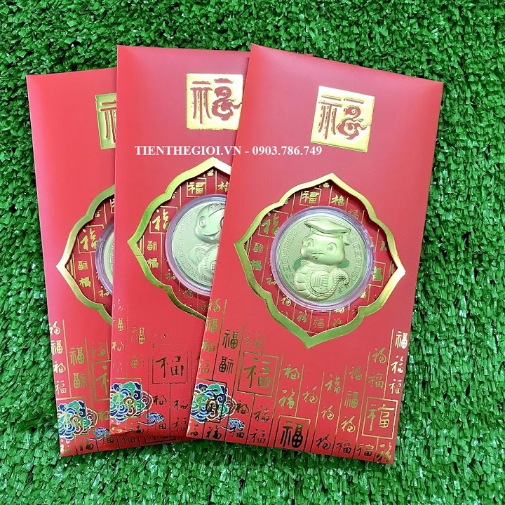 Bao Lì Xì Hình Con Rắn Cute Mạ Vàng