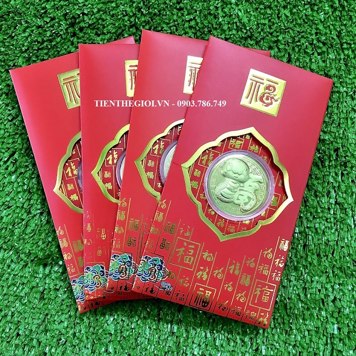 Bao Lì Xì Hình Con Rắn Cute Mạ Vàng