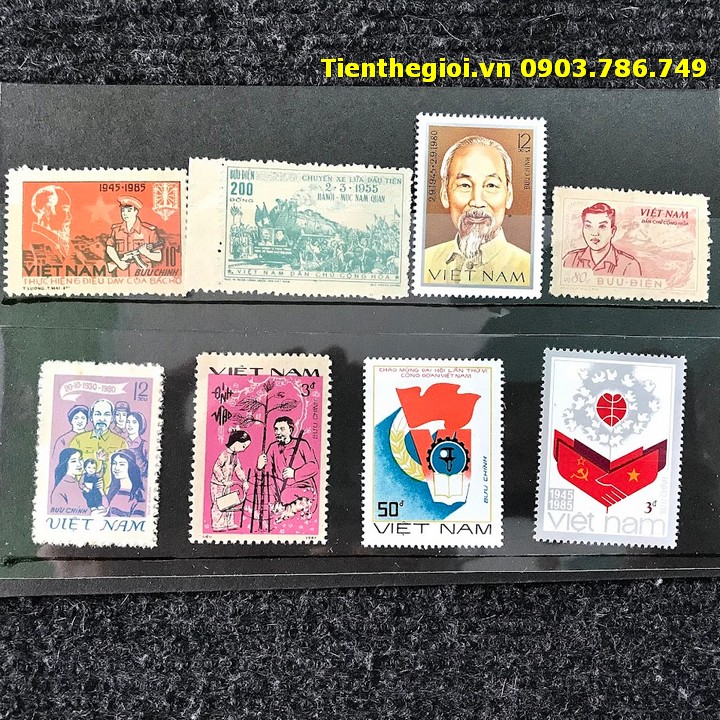 Bộ 8 tem Việt Nam Chủ đề Bác Hồ tem Ngẫu Nhiên