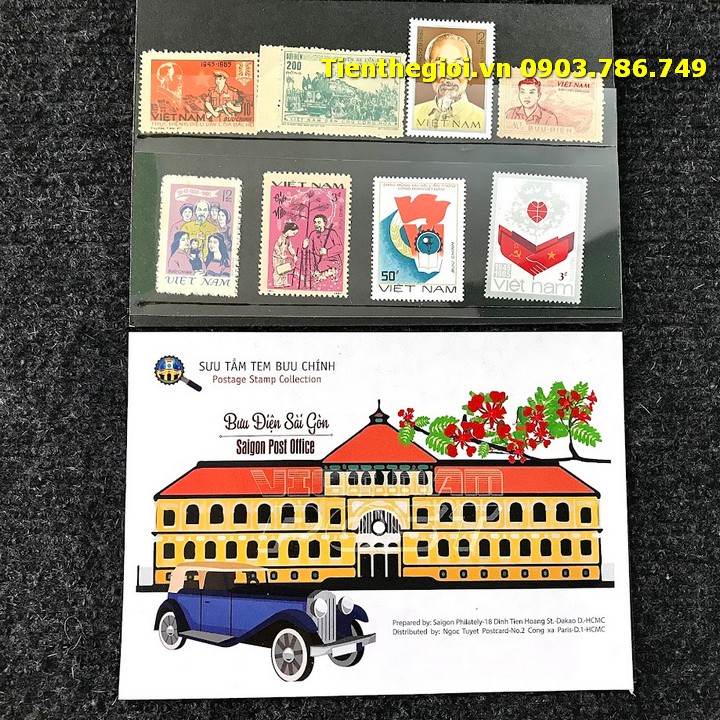 Bộ 8 tem Việt Nam Chủ đề Bác Hồ tem Ngẫu Nhiên