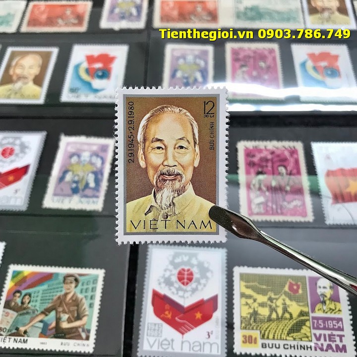 Bộ 8 tem Việt Nam Chủ đề Bác Hồ tem Ngẫu Nhiên