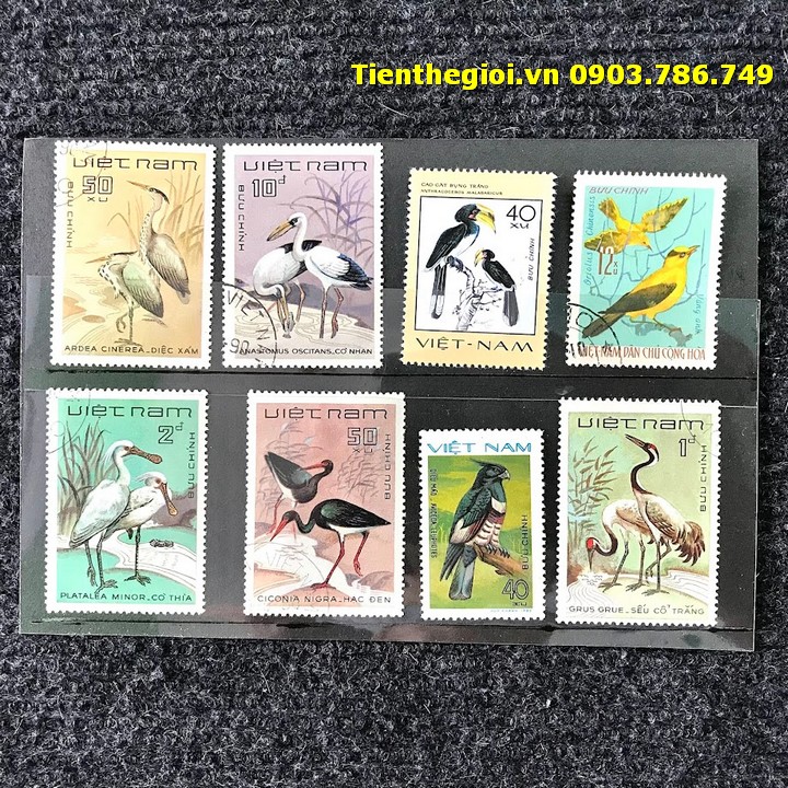 Bộ 8 tem Việt Nam Chủ đề Chim