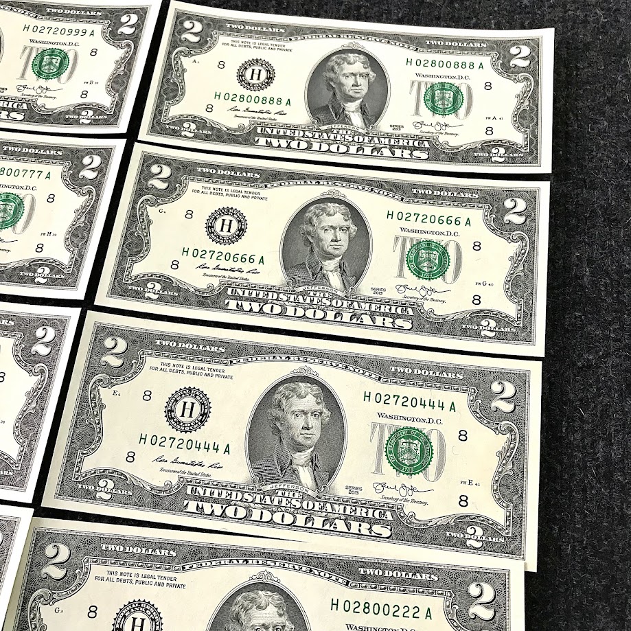 Bộ 2usd 2013 tam hoa 0 - 9