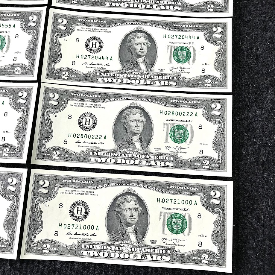 Bộ 2usd 2013 tam hoa 0 - 9