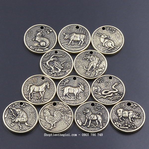 Mặt Đồng Xu Đồng Hình Con Rồng - SP002434