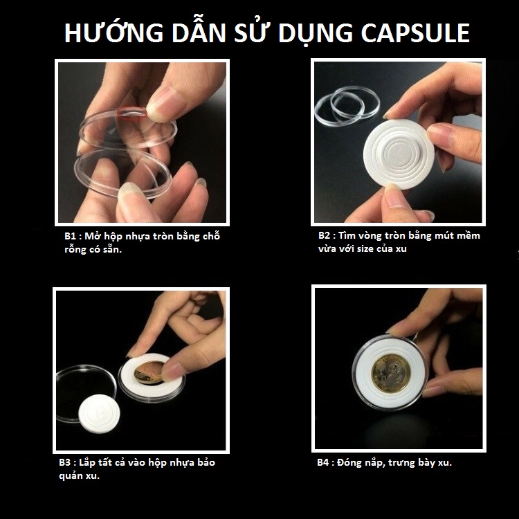 Hộp 20 Capsules Tròn Đựng Xu