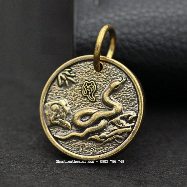 Mặt Đồng Xu Đồng Hình Con Rắn - SP002435