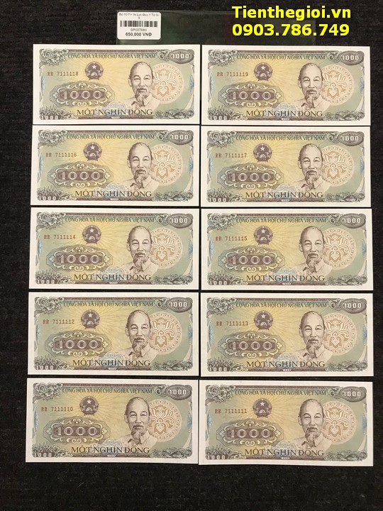 Bộ 10 Tờ 1k Lục Quý 1 Từ 0-9