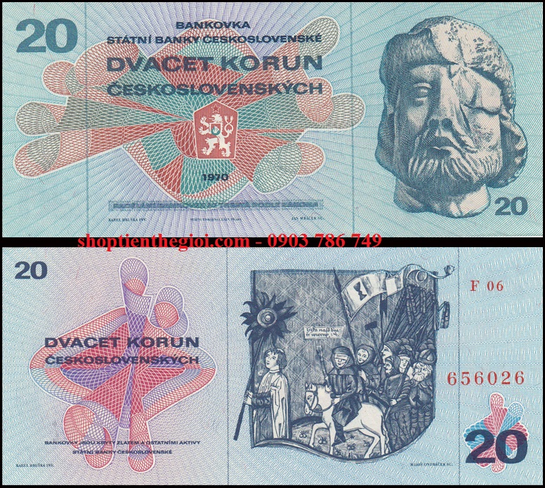 Tiệp Khắc 20 Korun 1970 UNC