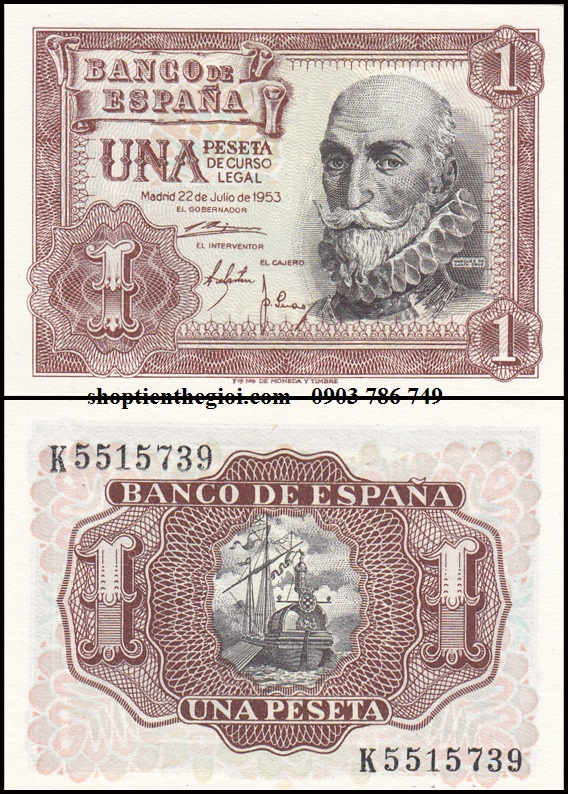 Tây Ban Nha 1 Pesetas 1953 UNC