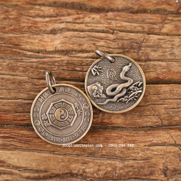 Mặt Đồng Xu Đồng Hình Con Rắn - SP002435