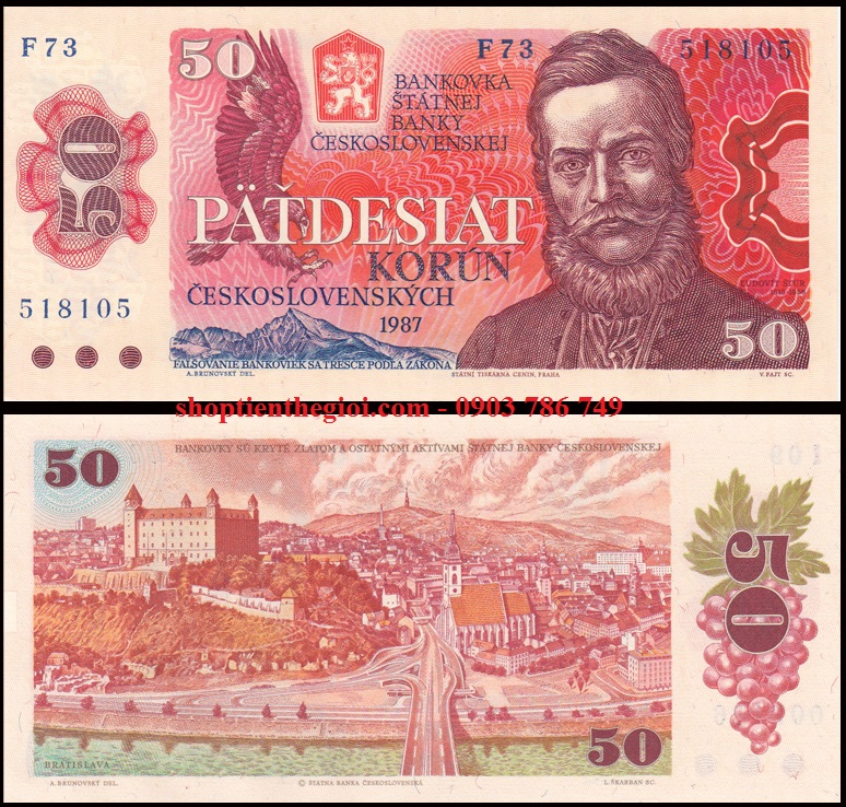 CZECHOSLOVAKIA - Tiệp Khắc 50 Korun 1987 UNC