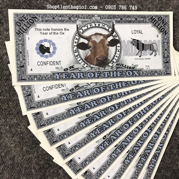Tiền Lưu Niệm 1 Triệu USD Hình Con Trâu - SP002450