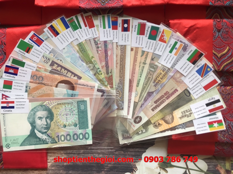 Combo 3 Bộ tiền 52 tờ 28 nước cờ tiếng anh