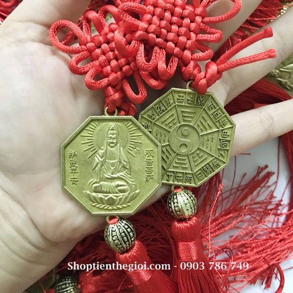 Dây treo phong thủy hình Bát Quái và Quan Âm Bồ Tát - SP005023