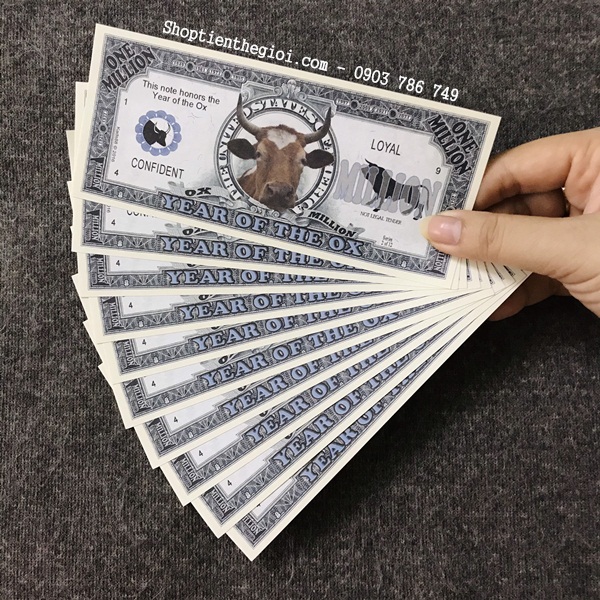 Tiền Lưu Niệm 1 Triệu USD Hình Con Trâu - SP002450
