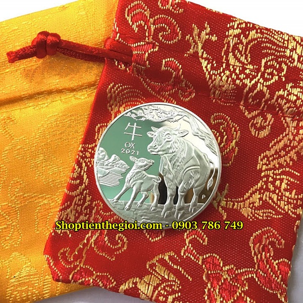 Xu Úc Hình Con Trâu Mạ Bạc - SP002451