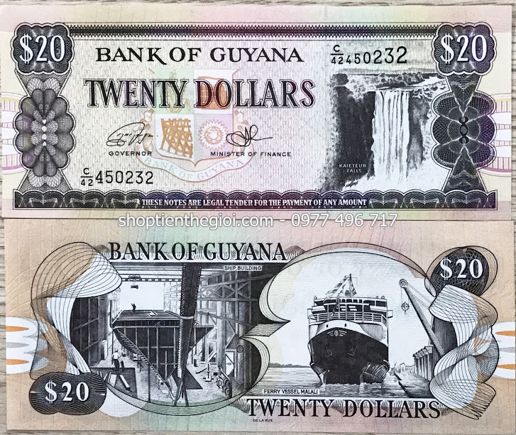 Guyana 20 Dollar 1996 UNC