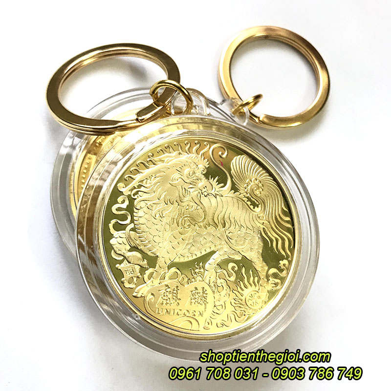 Móc Khóa xu Lân Vàng