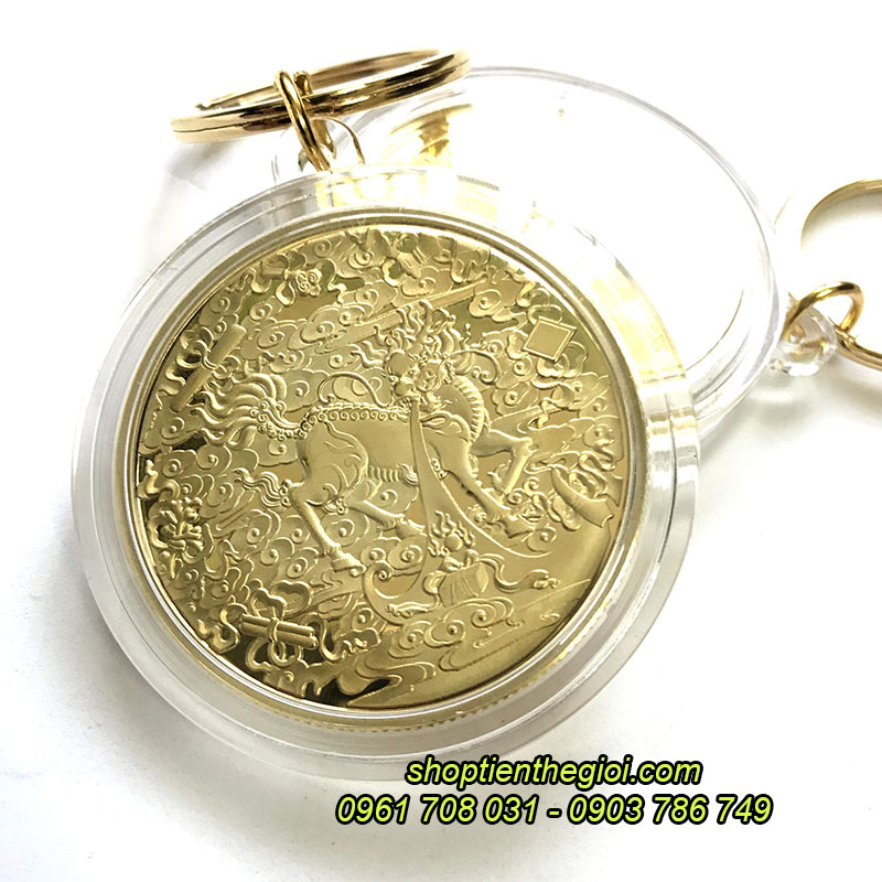 Móc Khóa xu Lân Vàng