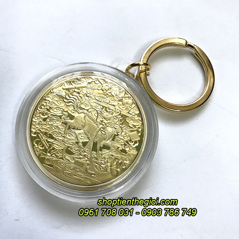 Móc Khóa xu Lân Vàng