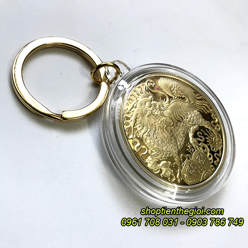 Móc Khóa xu Lân Vàng