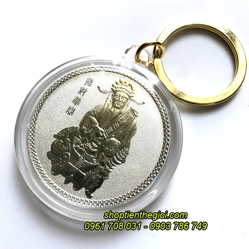 Móc khóa xu Thần Tài Bạc