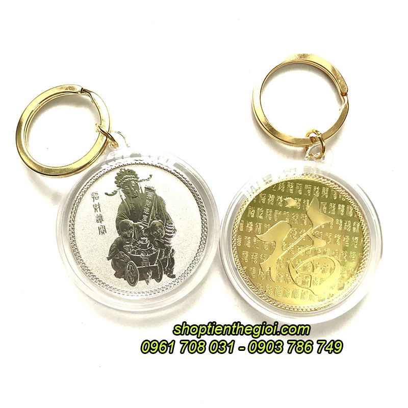 Móc khóa xu Thần Tài Bạc